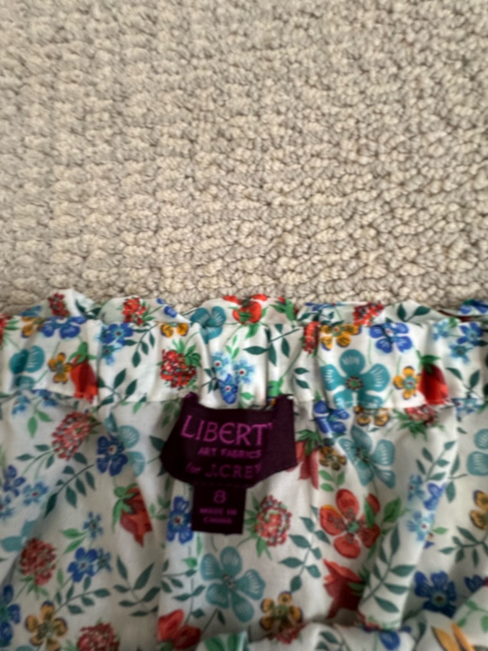 liberty Floral Print Skirt in White with Multicolor Flowers - Picture 2 of 2